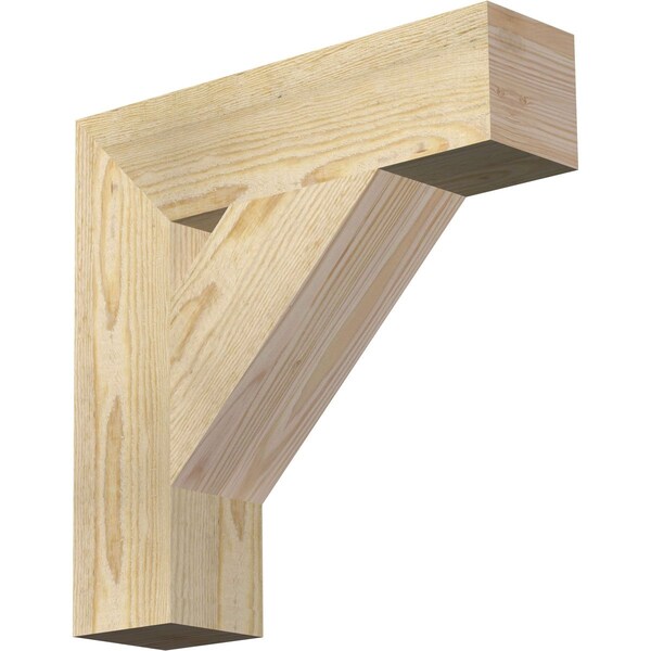 Ekena Millwork Traditional Block Rough Sawn Bracket, Douglas Fir, 4"W x 16"D x 16"H BKT04X16X16TRA05RDF - main